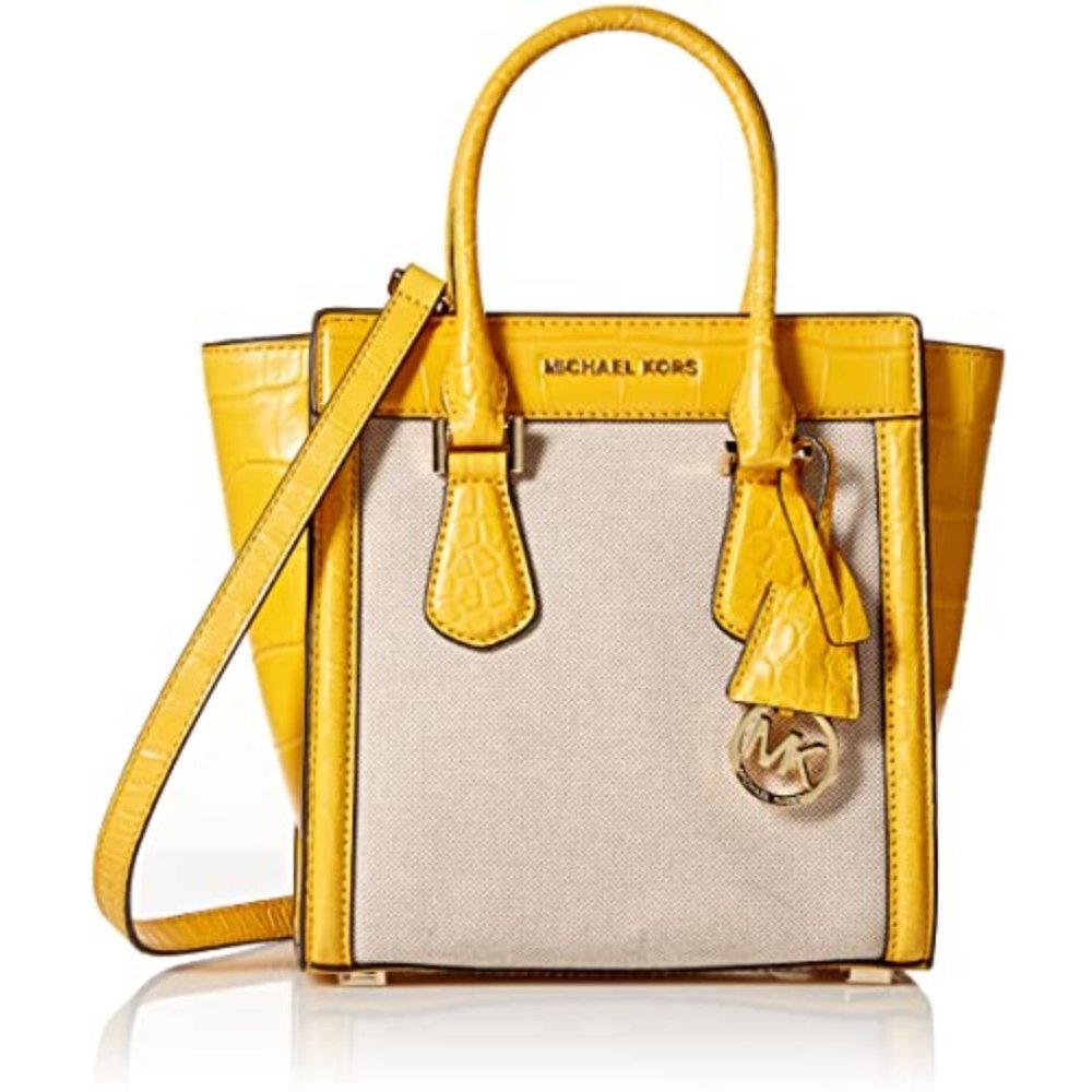 Michael Kors Colette Yellow Canvas Crossbody Bag